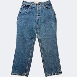 Everlane Jeans 32 Blue High‎ Rise Ankle Straight Button Fly Curvy 90s Organic